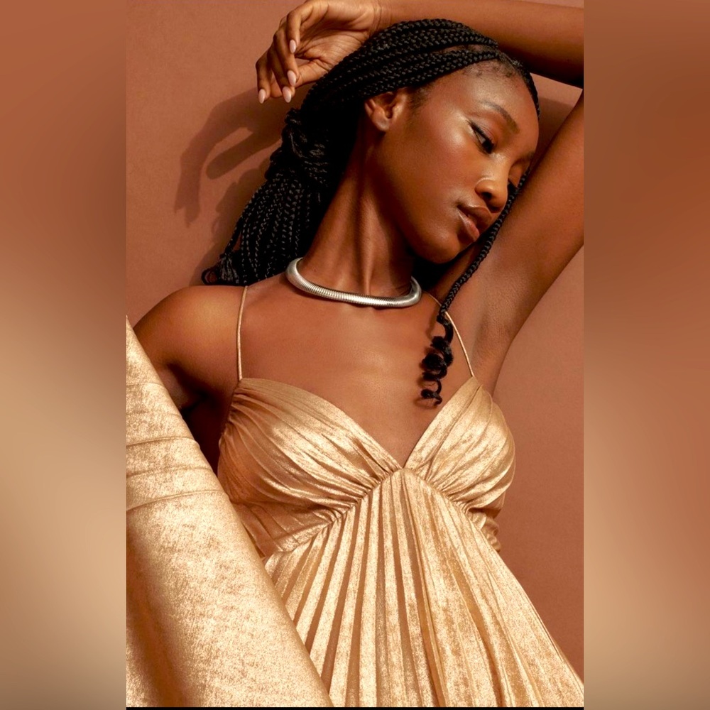 Anthropologie Pleated Halter Midi Dress
Verb by Pallavi Singhee